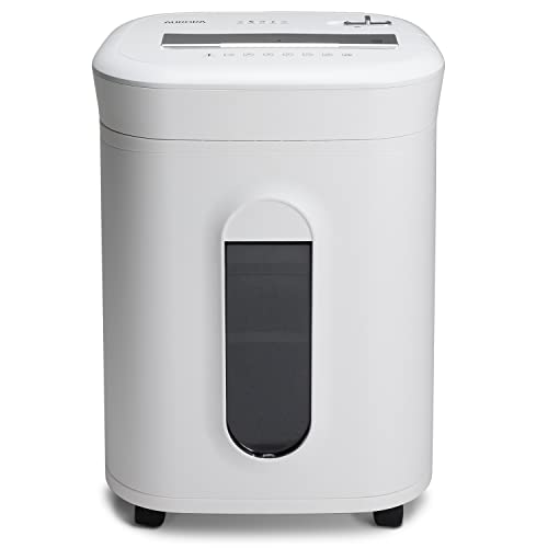 Aurora Professional Grade 10-Sheet High Security Micro-Cut Paper and Credit Card Shredder/ 60 Minutes/Security Level P-5, White