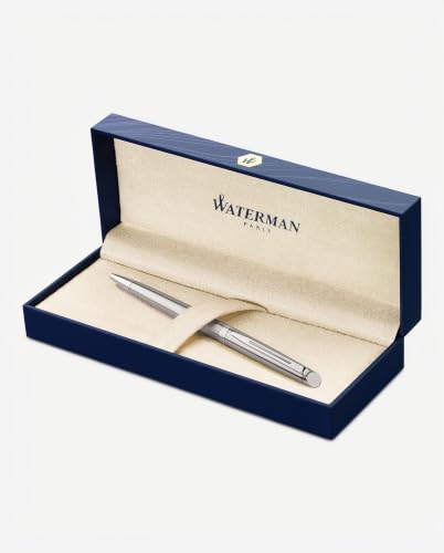 Waterman Hémisphère Ballpoint Pen | Stainless Steel with Chrome Trim | Medium Point | Blue Ink | Gift Box