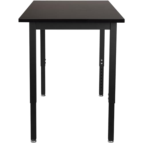 National Public Seating SLT Series 24" W x 48" D Height Adjustable Utility Table, Black (SLT3-2448C)