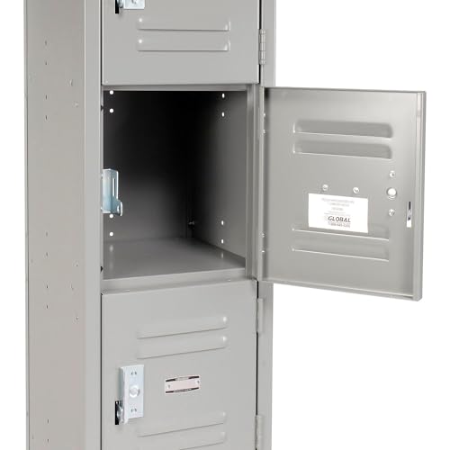 Global Industrial Capital 6-Tier 6 Door Box Locker, Steel, Gray Powder Coat
