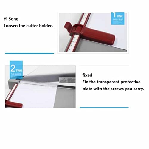 A4 A3 A6 Paper Cutter Paper Cutter Paper Cutter Photo Business Card Paper Cutter Automatic Clamp, Adjustable Guide Rail, Metal Base with Grid Lines, Guillotine Paper Cutter (Color : B)