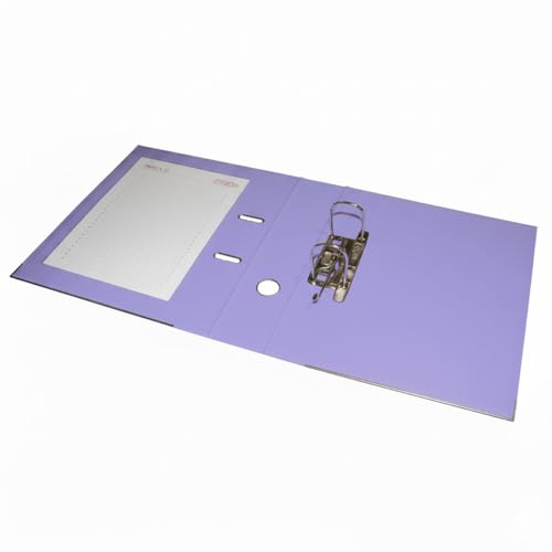 Booghe A4 Lever Arch File with Protector – Single, 4 or 10 Pack – Sky Blue, Pink, Lavender, Aqua – Heavy Duty Office Filing & School Binders (10, Lavender)