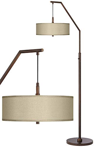 71 1/2" Tall Sesame Shade Bronze Downbridge Arc Floor Lamp