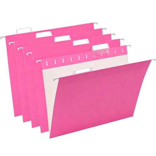 50 Pack Hanging File Folders, Letter Size File Folder Pink