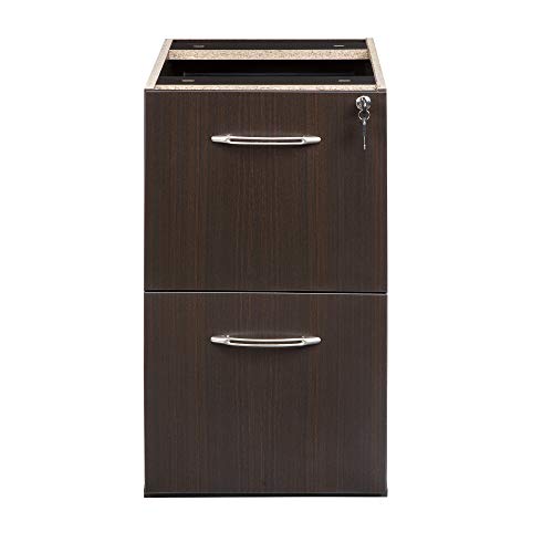 Mayline 20"" Deep 2 Drawer Credenza File Pedestal in Mocha