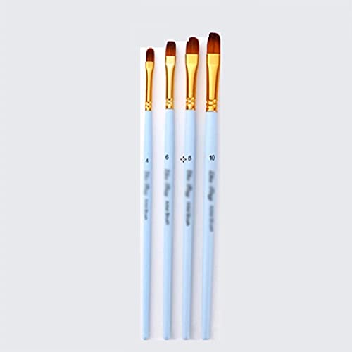 HBJWOV 4Pcs/Set Drawing Art Supplies Watercolor Paint Pen Artist Paint Brush Nylon Hair Wooden Handle Matte Oil Painting Brushes(E)