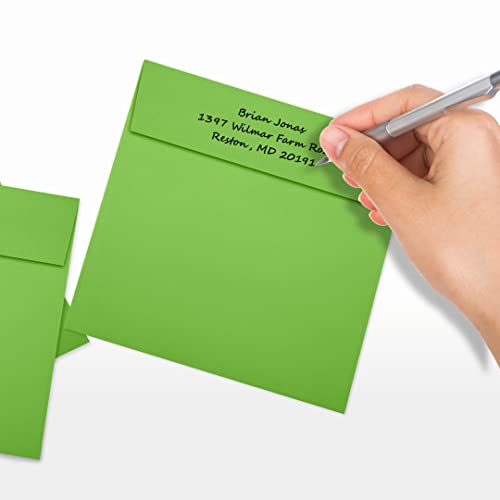 LUXPaper Square Invitation Envelopes | Peel & Press | 6" x 6" | Limelight Green | 80lb. Text | 1,000 Qty