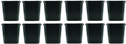 Rubbermaid Commercial Products Fg295500Bla Plastic Resin Deskside Wastebasket, 3.5 Gallon/13 Quart, Black (Pack of 12)