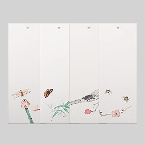 Bookmark 10Pcs Color Thickened Bookmarks with Tassels Water-Grained Paper Can be Handwritten 8 Styles 7X21cm Metal Bookmark (Color : 4) (6)