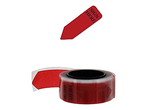 Printed Message Arrow Flag Refills, quot;Sign Herequot;, 6 Rolls of 120 Flags/Box