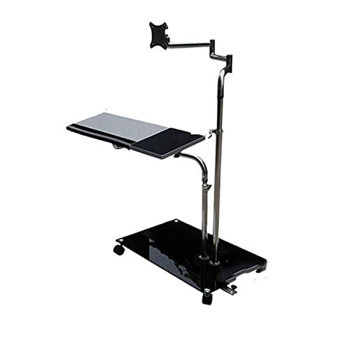 GAZOGJ OK610 OK611 Bedside Moving Laptop Stand Adjustable Sofa Computer Monitor Holder Mount +Keyboard Holder Rotating Laptop Table,Dl-ok610w