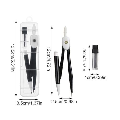 MENGKK Drafting Compasses Drawing Compass for School Geometry Learning with Retractable Mechanical Pencil