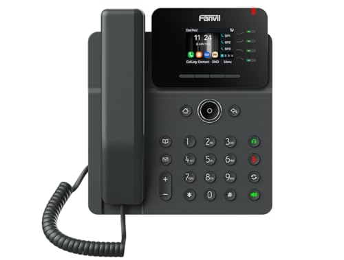 Fanvil V61W VoIP Phone, Wi-Fi 6, 4 SIP Lines, 2.4-Inch Color Display, Dual Gigabit PoE, Power Adapter Not Included