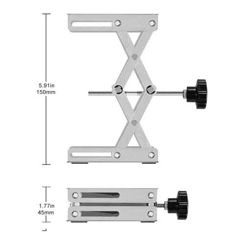 Mini Lifting Table 1pcs Lab Scissors Jack Stainless Steel Laboratory Support Platform Lift Stand Table Expandable Height Carpentry Tools(15cmx15cm)