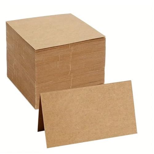 White Blank Tent Place Cards 200pcs Kraft Paper Wedding Place Card Table Card Festival Party Decoration Banquet Sign-in Table Name DIY Blank Seat Card