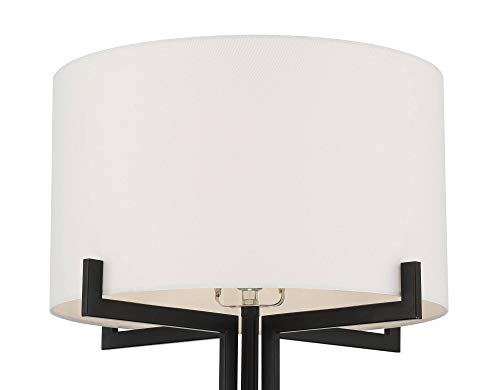 Franklin Iron Works Madrid 64" Tall Matte Black Modern Floor Lamp