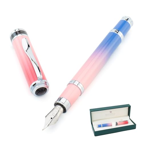 Monteverde USA Innova Ombre Fusion Charm (Violet/Pink/Magenta Gradient Finish) Fountain Pen - Stub Nib, Refillable, Gift Case, Luxury Pen