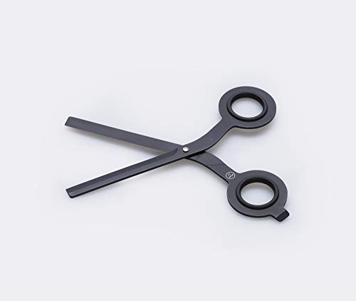 HMM Stainless-Steel Scissors with Integrated Box-Cutting Tool & Base - Black