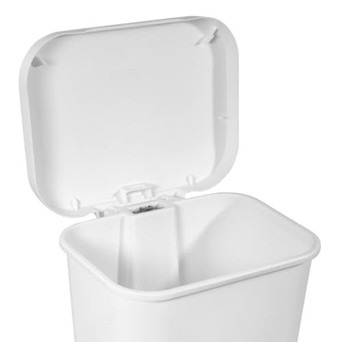 Sterilite Rectangular Step On Kitchen Wastebasket, 11.9 Gal, White, 12-Pack