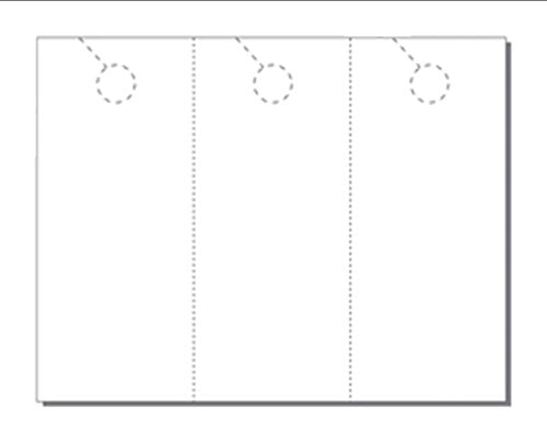 Door Hangers, Print-Ready, 3.66" x 8.5", 3-UP on 8.5" x 11" White 65-lb Cover Stock, Perfed for Separation with 1" Holes - 250 Sheets