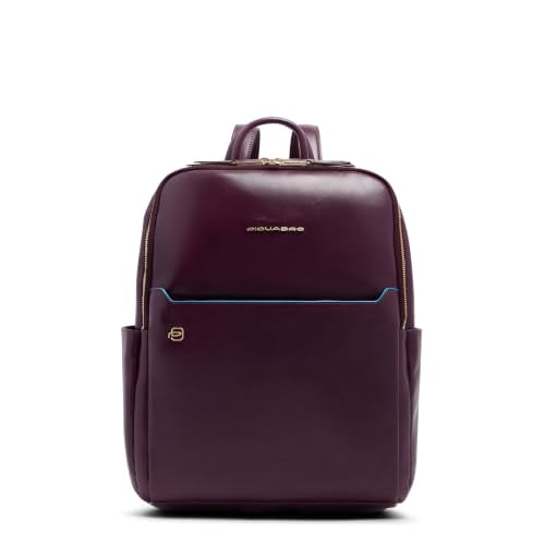 Piquadro - Leather Backpack Laptop 14" - Men - Burgundy