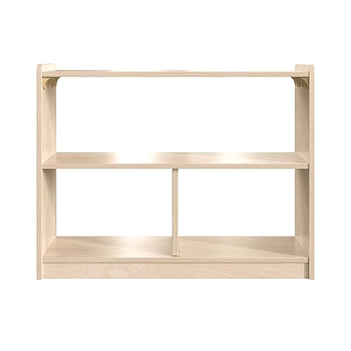 Classroom Essentials Commercial Grade 3 Section Modular Wooden Classroom Open Storage Unit, Safe, Kid Friendly Design, Natural