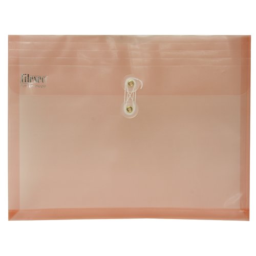Pink Letter Booklet (9 3/4 x 12 3/4) Frosted Scratch Resistant Button String Envelopes -108 per Pack