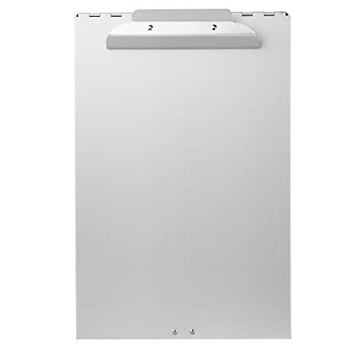 Amazon Basics Metal Clipboard with 2 Storage Compartments, Letter Size, 250 Sheet Capacity, Office Supplies with Self-Closing Latch, Silver, 10-Pack