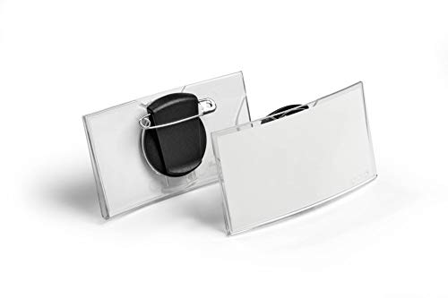 Durable Name Badges Convex with Combi-Clip for Pin or Clip to Clothing 75 x 40 mm Ref 8124 (Pack of 25)
