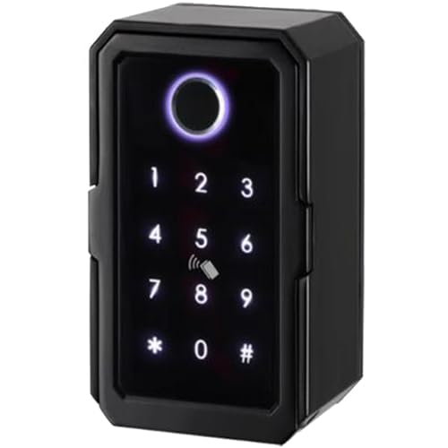 Key Lock Box Wall Mount, Fingerprint Lock Box with APP Control, Fingerprint Recognize & Multiple Code Types, for Realtor, Hosts, Keys Safe Storage, Hide a Key
