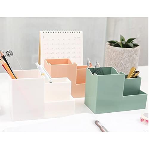Multi-Function Grids Desktop Pen Holders Container Desk Organizer Stationery Square Pen Pencil Stand Plastic Storage Box (Color : Gray)