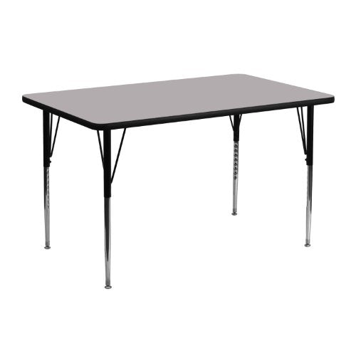 EMMA + OLIVER Gray Kids 48x24 Adjustable Height Activity Table