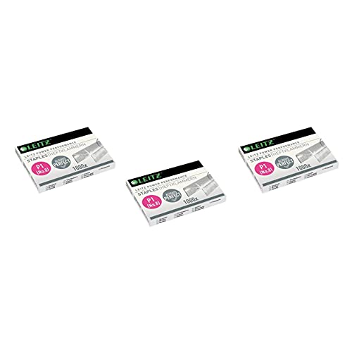 LEITZ Pack of 3 Boxes of 1000 Staples No. 8 (6/4-21/4 mm) Galvanised