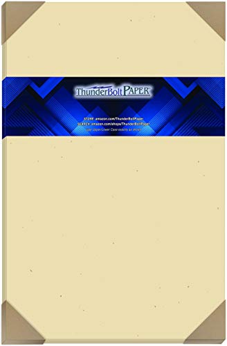 50 Earthy Balsa Fiber 80# Cover Paper Sheets - 11" X 17" (11X17 Inches) Tabloid|Ledger|Booklet Size - Light Tan Color with Natural Fibers - Smooth Finish