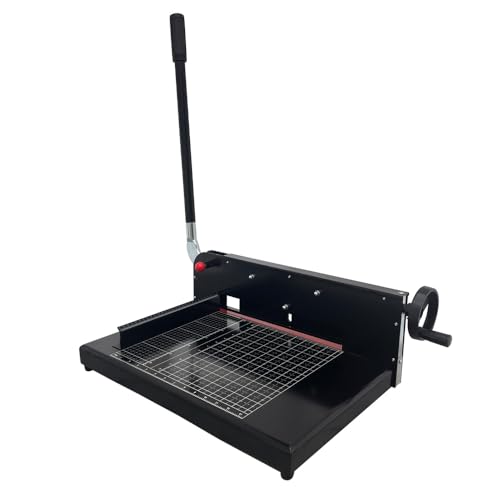 BEILOCKERY Heavy Duty 12.2" A4 Size Stack Paper Cutter, Manual Paper Cutting Machine with a Safety Lock, Stack Paper Trimmer, White or Black, All Steel Base