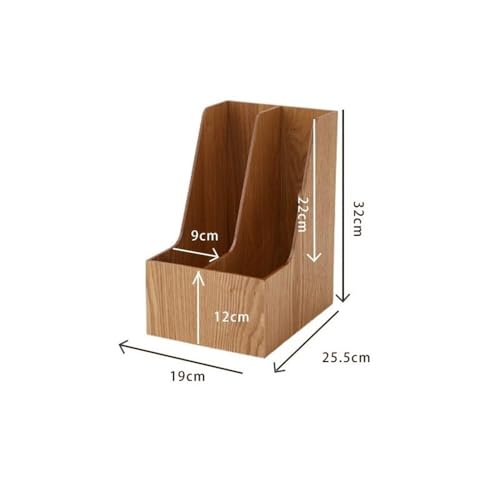 File Rack Vertical File Folder Holder or Office Product Organizer, Space-Saving Letter Trays(Brown)