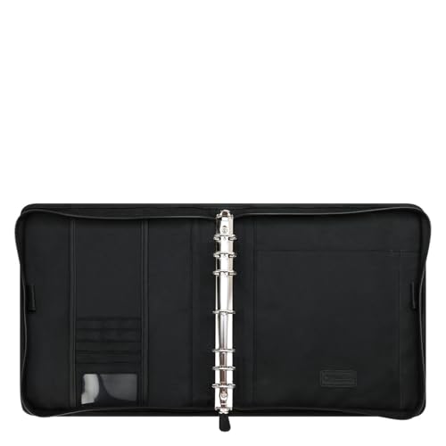 FranklinCovey - FC Signature Ring-Bound Binder for FranklinCovey Planners | Nappa Leather - Zipper Binder (Monarch, Black)