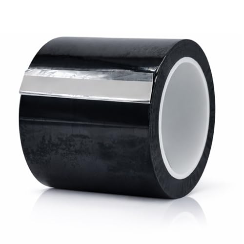 MAT Metalized Polyester Mylar Film Tape, Black - 4 inch x 72 yds. Decor Tape for Detailing Accent Wall, Graphic Arts, Car and Boat Trim - Vibrant Mirror Like Finish