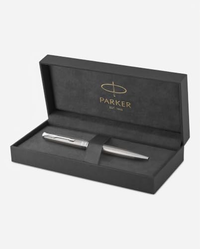 Parker Sonnet Ballpoint Pen, Stainless Steel with Palladium Trim, Medium Point Black Ink (1931512)