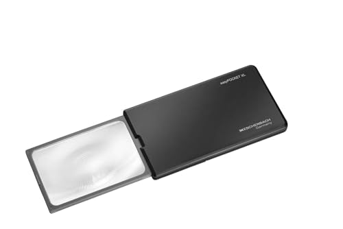 Eschenbach EasyPOCKET XL LED Magnifier, 2.5X, Black, 75 x 50 mm, 6D