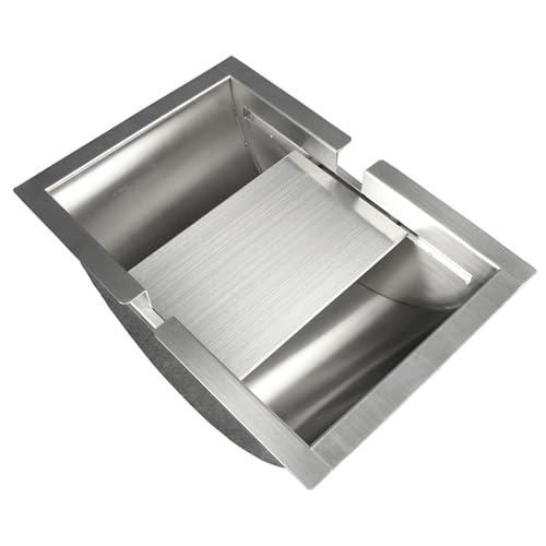 Transaction Tray,Ticketing Windows.Drop-in Deal Tray, 304 Stainless Steel Cash Register Tray Brushed Finish for Bank, Hospital, Gas Stations, Cash Register Window, Ticket Window (Silver), B(B)