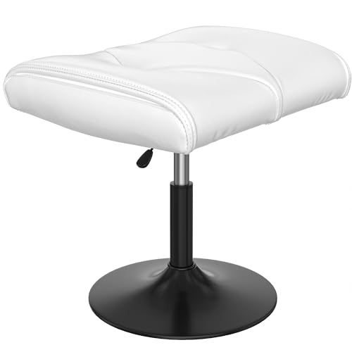 VECELO Office Foot Rest Under Desk Ottoman, Height Adjustable, White