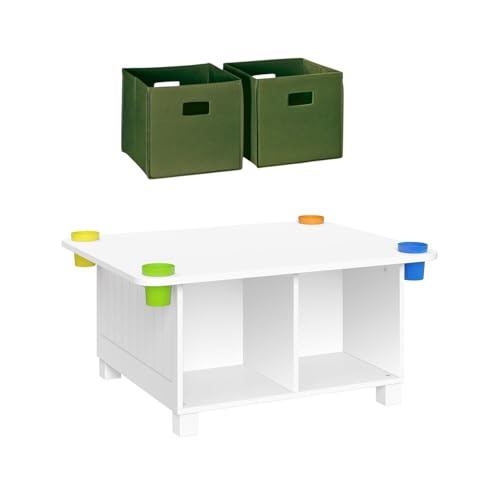 RiverRidge Kids Activity Table with Storage Cubbies, Cups and 2 Olive Bins