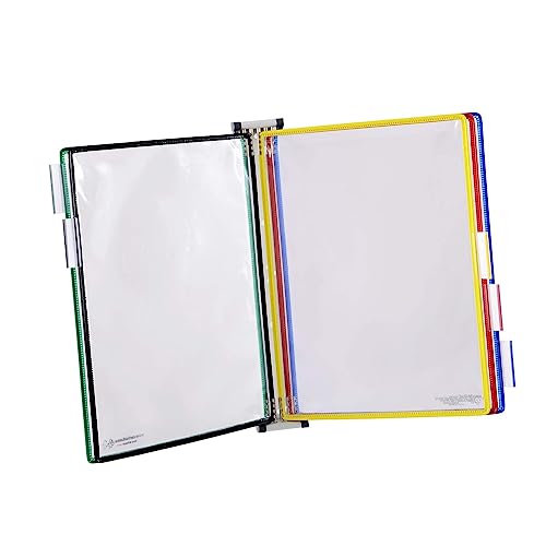 JDXQBLD Wall Mount Reference Organizer - Catalog Display Rack, A4 Folder Wall-Mounted File Holder, with 5 A4 Paper Size Pockets,Desktop Flip Display Folder, for Storing and Displ