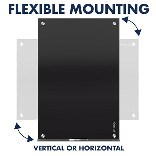 Quartet Magnetic Dry Erase Board, 72" x 48" Glass Whiteboard for Wall, Infinity, Black (G7248B)