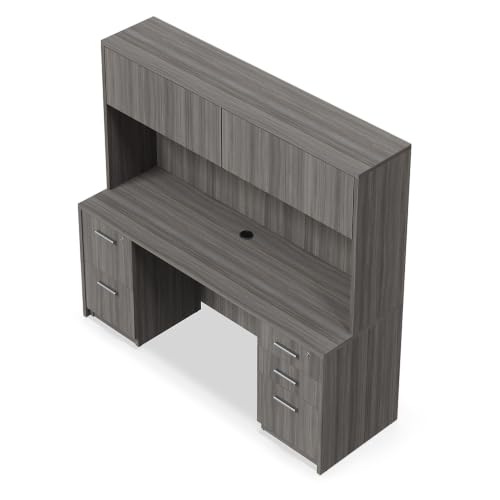 NBF Credenza Desk with Hutch Storage for Executive Office, Tan