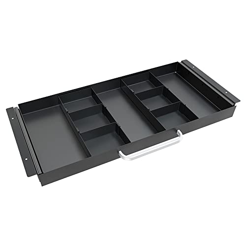GOME Large Size Under Desk Slide out Pencil Drawer with Adjustable Space Divider Design for Storing Pencil and Office Accessories, Underdesk Pull out Tray Organizer Mounted for Sit Stand Workstation