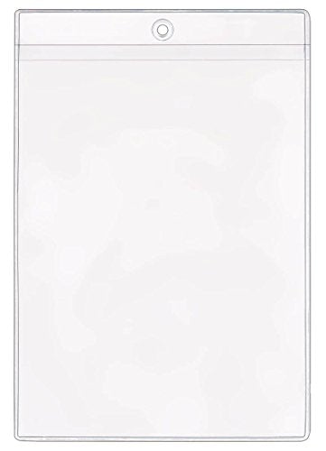 StoreSMART - 5" x 7" Job Ticket Holders 100-Pack - Vinyl Plastic - Open Short Side - HPE1419S-100