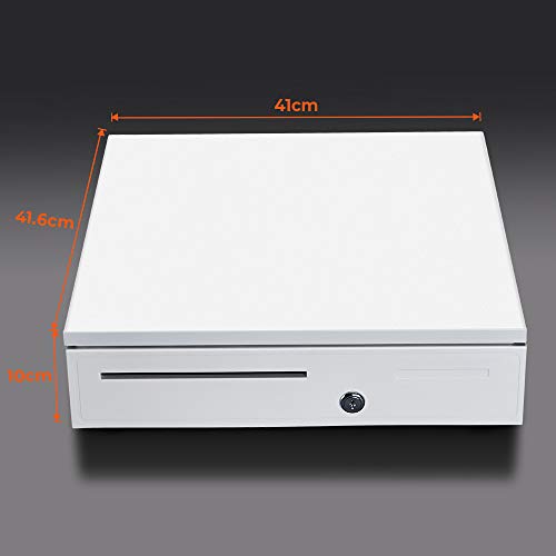 MUNBYN White Cash Register Drawer 16" White 5 Bill 5 Coin RJ11 RJ12