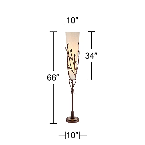 Folia 66" Tall Bronze Organic Vine Uplight Floor Lamp Living Room